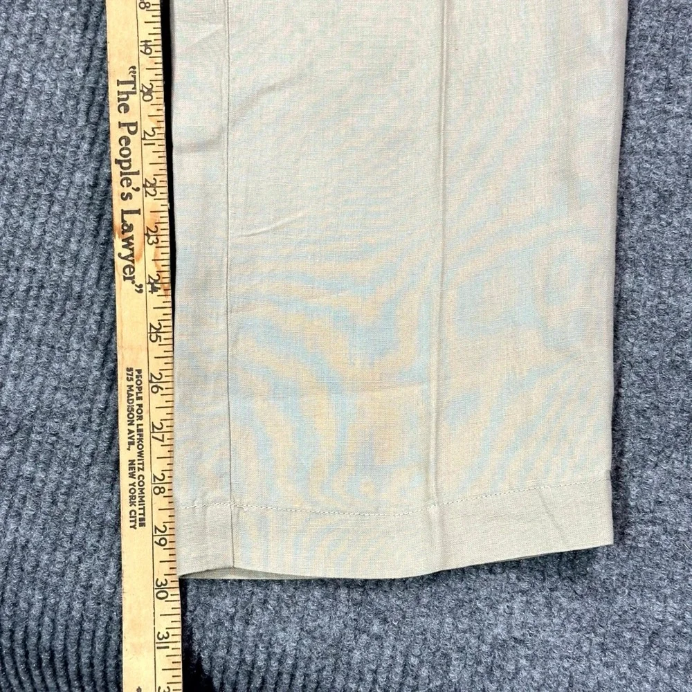 Brooks Brothers Irish Linen Pants Mens 38x30 Beige Khaki Flat Front Trousers